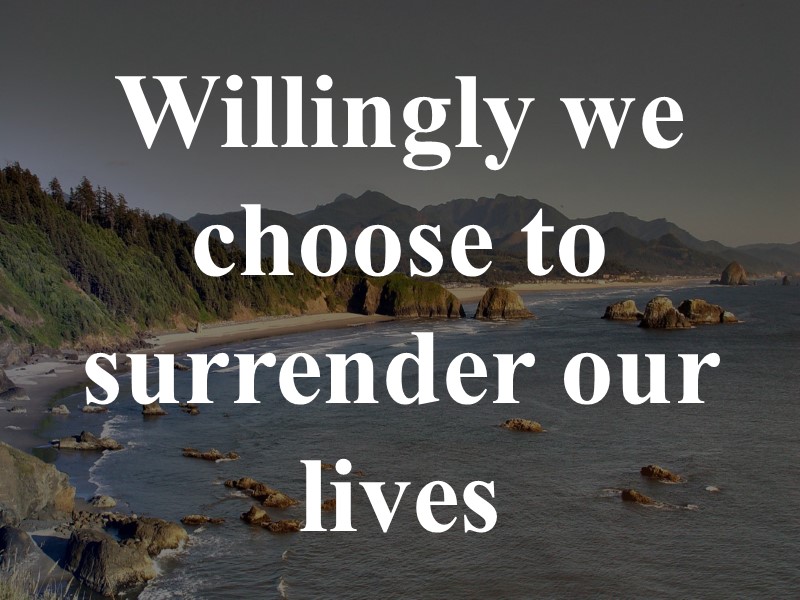 Willingly we choose to surrender our lives